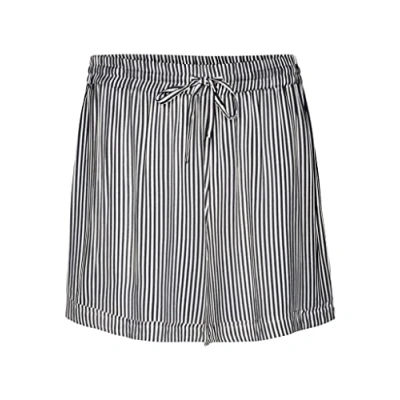 Afbeelding van VERO MODA Dames VMBUMPY WVN NOOS Shorts, Snow White/Stripes: india Ink, XS, Sneeuwwit/strepen: inkt, XS