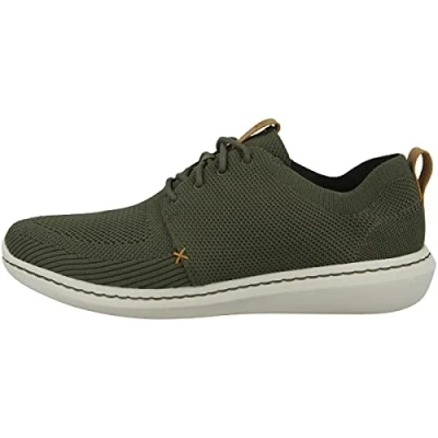 Afbeelding van Clarks STEP Urban MIX Sneakers laag, Heren, Maat: 47, Khaki Imitatieleer/ textiel