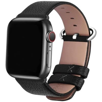 Afbeelding van Fullmosa Compatibel met Apple Watch Band 38mm 40mm 41mm in 15 kleuren voor iWatch Serie SE/SE2/8/7/6/5/4/3/2/1,Zwart 38mm/40mm/41mm