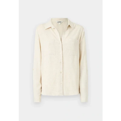 Afbeelding van Only Blouse Onlyasmin siesta Ls Linen Bl Shirt 15349102 Moonbeam Dames Maat XS