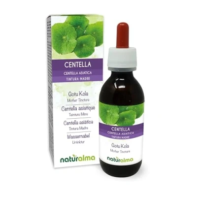 Afbeelding van Aziatische waternavel (Centella asiatica) kruid Alcoholvrije moedertinctuur Naturalma Vloeibaar extract druppels 120 ml Voedingssupplement Veganistisch
