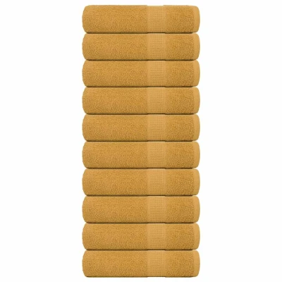 Afbeelding van vidaXL Handdoeken 10 st 50x100 cm 360 g/m² 100% katoen goudkleurig