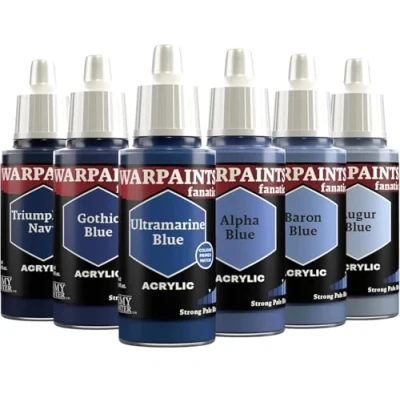 Afbeelding van The Army Painter, Warpaints Fanatic Flexible Triad: Strong Pale Blues 6 x 18 ml acrylverf, miniatuur hobbyschilderij, kwaliteitsverf voor wargaming