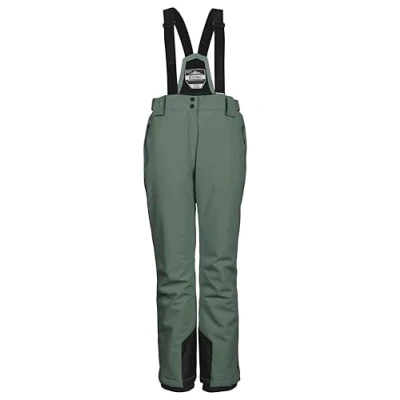 Afbeelding van Killtec KSW 249 Wmn Ski Pnts Functionele broek met afneembare bandjes, randbescherming en sneeuwvanger, Grijs Groen, 40 dames, 36 NL
