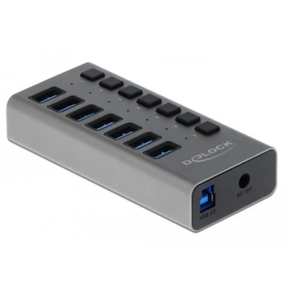 Afbeelding van Delock Externer SuperSpeed USB Hub mit 7 Ports + Schalter