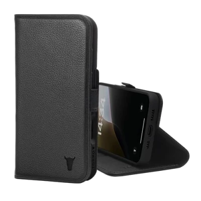 Afbeelding van TORRO Hoesje Compatibel met iPhone 16 Premium Leren Portemonnee Standaard en Kaartsleuven Zwart