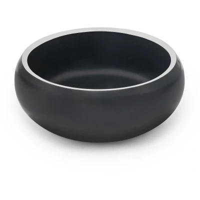 Afbeelding van lionto roestvrijstalen Voerbak, 1070 ml, Hondenbak van voedingskwaliteit met antislip siliconen kussentjes, roestvrije Waterbak voor honden en katten, gebogen, vaatwasmachinebestendig, zwart