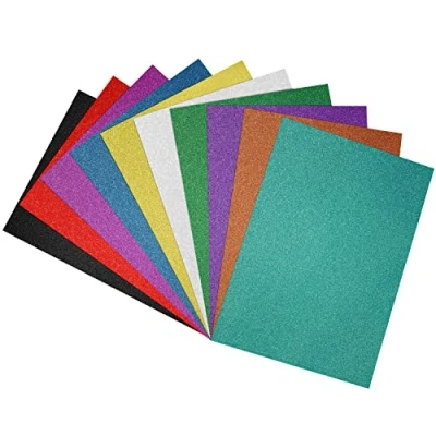 Afbeelding van Belle Vous Zelfklevende Glitter Papier Vellen (30 Pak) A4 Maat Glinsterende Kaart Geassorteerde Kleuren Kleverige Voor DIY Kunt, Hobby, Geschenkdoos Inpakken, Feest Decor en Scrapbooken