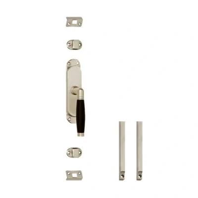 Afbeelding van Klink espagnolet rechts Ton 222 met stangenset 2 x 1250 mm mat nikkel / ebbenhout