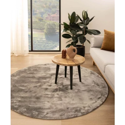 Afbeelding van Viscose Vloerkleed Rond Pearl Zilver 160 Cm