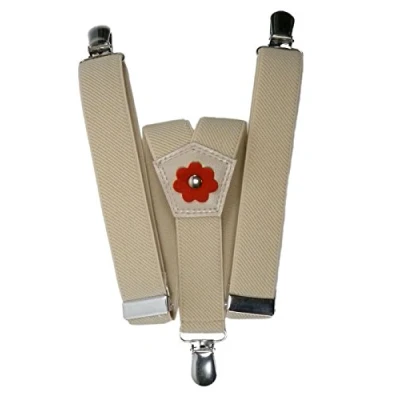 Afbeelding van Olata Elastische Y Vorm Bretels voor Meisjes met Bloemen Design (1 5 jaar) 2,5 cm. Licht Crèmekleurig