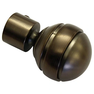 Afbeelding van Gardinia Eindknoppen voor gordijnroedes, 2x bolvormige eindknop, Chicago collectie, metaal, rvs look, Ø20 mm