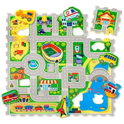 Afbeelding van Hakuna Matte Puzzelmat Stad (120 x 120 cm)