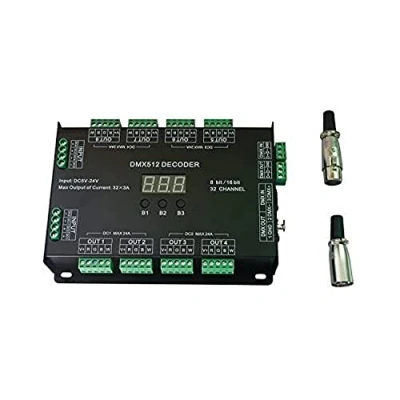 Afbeelding van Nutbro 32CH RGBW DMX512 Decoder 8 bit/16 bit LED controller 32 kanalen driver stripverlichting DIM/CT/RGB/RGBW DC5V 24V