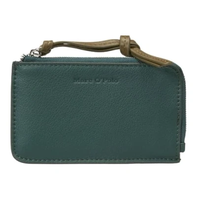 Afbeelding van Marc O&#039;Polo Leren Kaarthouder Zip Wallet Night pine Groen