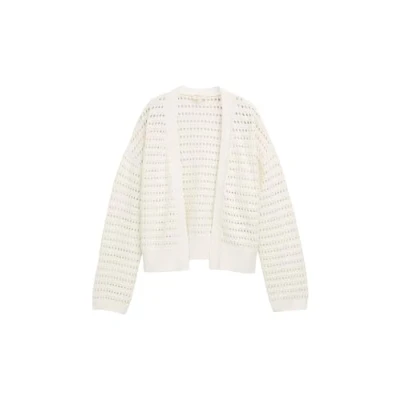 Afbeelding van TOM Tailor Denim OPEN Structure Cardigan Vest, Dames, Maat: Small, Off white