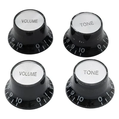 Afbeelding van Musiclily Metrisch Kunststof 2 Volume en Tone Gitaarknop Belmodel voor Les Paul stijl Elektrische Gitaar, Zwart
