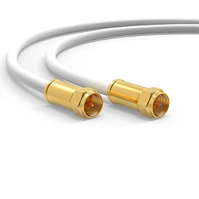 Afbeelding van RedStar24 SAT kabel 2 m satellietkabel tv F stekker antennekabel digitale coaxkabel klasse A+ coaxiale internetrouter modem aansluitkabel HD 4K UHD DVB S S2 wit