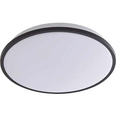 Afbeelding van Lindby Slimme plafondlamp RGB met dimmer 1licht Plastic, metaal H: 7 cm wit, zwart Inclusief lichtbron