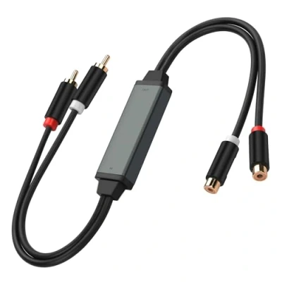 Afbeelding van CERRXIAN RCA Noise Isolator, Audio Hum Eliminator Ground Loop Gebruikt Jack Kabel om bromgeluid van het auto audiosysteem/Home Stereo te elimineren