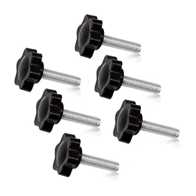 Afbeelding van SPEEDWOX 6 Stks Klemmen Schroef Knop M6 x 25 Pruim Hex Vormige Hand Knoppen Gekartelde Duim Handvat Klem Mannelijke Draad Metrische