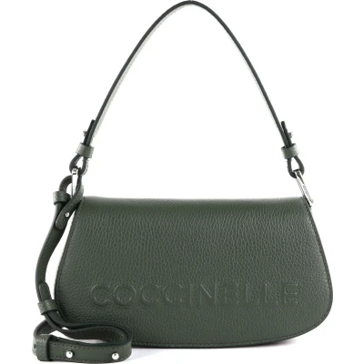 Afbeelding van COCCINELLE Leren Handtas Schoudertas Myrtha Maxi Log Mini Crossbody Bag Alga Donkergroen