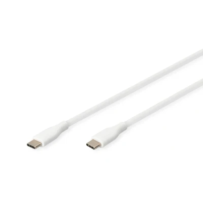 Afbeelding van USB C siliconen oplaadkabel 2m 2.0 60W wit per 2