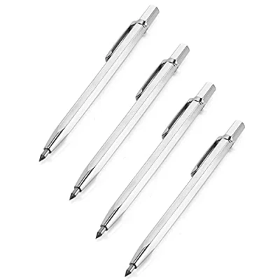Afbeelding van QWORK® graveerpennen van wolfraamcarbide, kraspen voor metaal glas, keramiek en gehard staal, 4 stuks