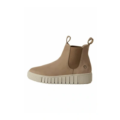 Afbeelding van Tamaris MIT Removable Enkellaarsjes met sleehak, Dames, Maat: 37, Taupe Leer