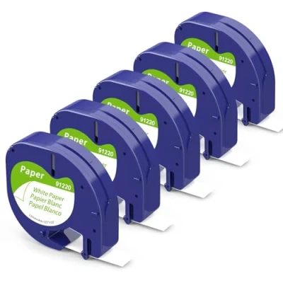Afbeelding van Aken Label Tape Compatibel met Dymo Paper White 12 mm x 4 m, Letratag LT 100H 100T XR 200B, Papier Wit 91200 S0721510