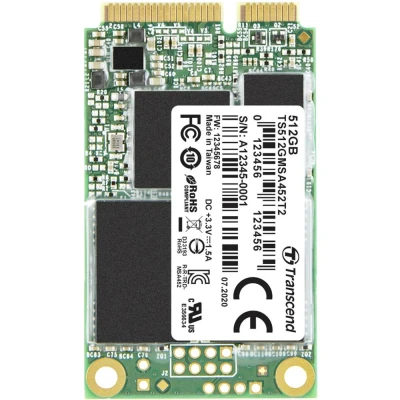 Afbeelding van Transcend MSA452T2 512 GB mSATA SSD harde schijf SATA 6 Gb/s Industrial TS512GMSA452T2