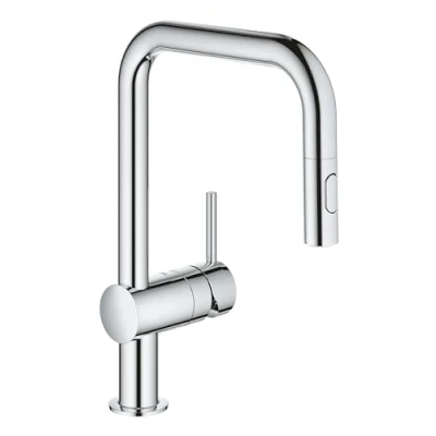 Afbeelding van GROHE Minta 1 gats keukenkraan met draaibare U uitloop en uittrekbare