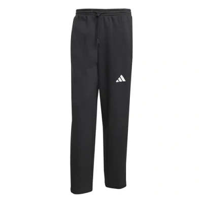Afbeelding van adidas Heren ESSENTIALS THREE STRIPES FLEECE WIDE LEG PANT, black/white, XXL