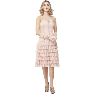 Afbeelding van Smiffy&#039;s Jaren 20 Danseressen Kostuum Peaky Blinders Cheeky Ada Thorne Vrouw Roze Medium Carnavalskleding Verkleedkleding
