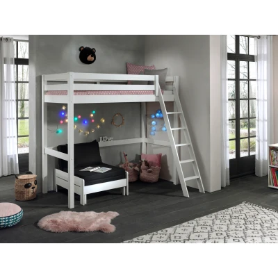 Afbeelding van Deze PINO combinatie bestaat uit een mezzanine 90x200cm wit en zetelbed