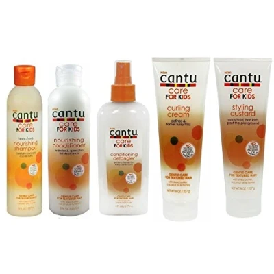 Afbeelding van CANTU Verzorging voor kinderen Gentle Care Shampo + Conditioner Detangler Curling Cream And Custurd Set van 5