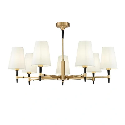 Afbeelding van Maytoni Zaragoza kroonluchter 7 lamps textiel kap
