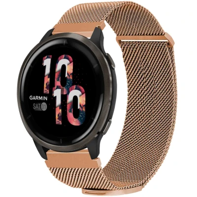 Afbeelding van Milanees magnetisch bandje Universeel 22 mm aansluiting Maat M Rosé Goud iMoshion