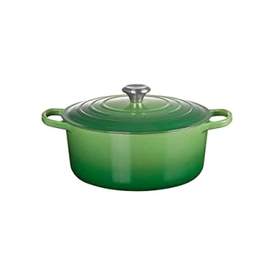 Afbeelding van Le Creuset Signature 21177284082430 Gietijzeren braadpan met deksel, Ø 28 cm, rond, geschikt voor alle warmtebronnen en inductie, volume: 6,7 l, 6,125 kg, bamboe