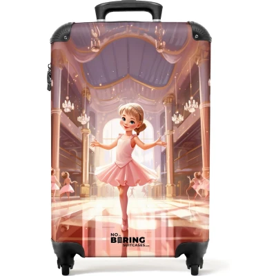 Afbeelding van NoBoringSuitcases.com® Koffer ballerina Trolley kinderen meisjes 55x35x25