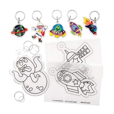 Afbeelding van Baker Ross AW894 zonnestelsel Super krimpt sleutelhangers, kunst en ambachten voor kinderen (Pack van 8), diverse