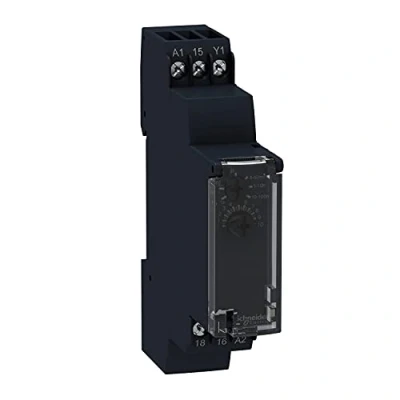 Afbeelding van Schneider electric re17 tijdrelais uitschakelvertraging voeding 24vdc 24 240vac tijdbereik 1s t m 100h contact 1x w re17rcmu