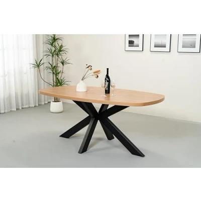 Afbeelding van Eettafel Leco deens ovaal 180cm eiken melamine