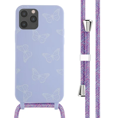 Afbeelding van Apple iPhone 12 Pro Hoesje Siliconen en TPU (zacht) iMoshion Softcase/Koordhoesje/Backcover Butterfly Telefoonhoesje
