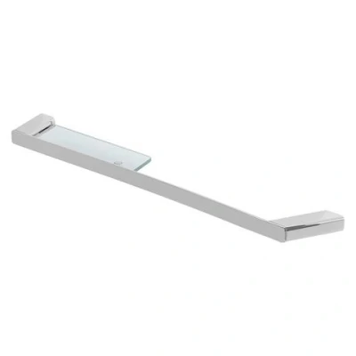 Afbeelding van Geesa shift handdoekrek chroom planchet van transparant glas 919954 02 850