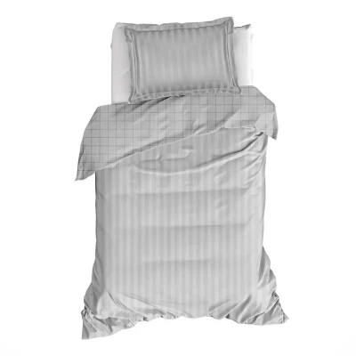 Afbeelding van Dekbedovertrek De Witte Lietaer Zygo Silver Grey Satijn 140 x 200 / 220 cm 1 Persoons
