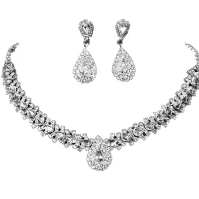 Afbeelding van Bruids ketting set Meike Trouwen Zilverkleur Charme Bijoux