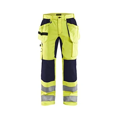 Afbeelding van Blaklader Werkbroek met stretch High Vis 1552 1811 Geel/Marineblauw D84