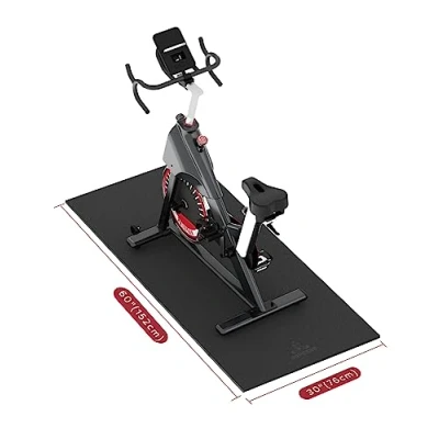 Afbeelding van HAPBEAR Vloerbeschermingsmat voor sporttoestellen en fitnessapparatuur, hoge dichtheid PVC, 152 x 76 cm 6 mm dik, vloermat onder loopband, elliptische trainer, Peloton fietsmat