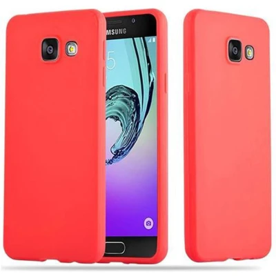 Afbeelding van Cadorabo Hoesje geschikt voor Samsung Galaxy A3 2016 in CANDY ROOD Beschermhoes TPU silicone Case Cover
